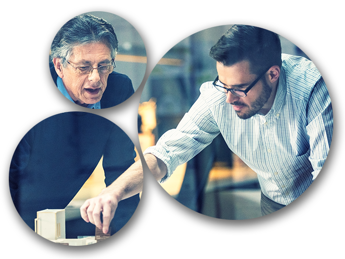 image of two men working on design model